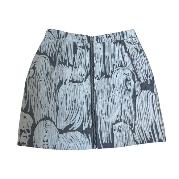 Opening Ceremony Komondor Mini Skirt Jacquard Zip Gray White Size 6 - Picture 10 of 16